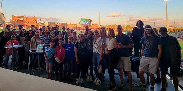 Team photo at the chiefs baseball game
